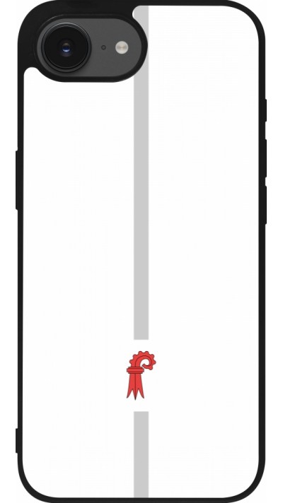 Coque iPhone 16e - Silicone rigide noir Canton BL blanc