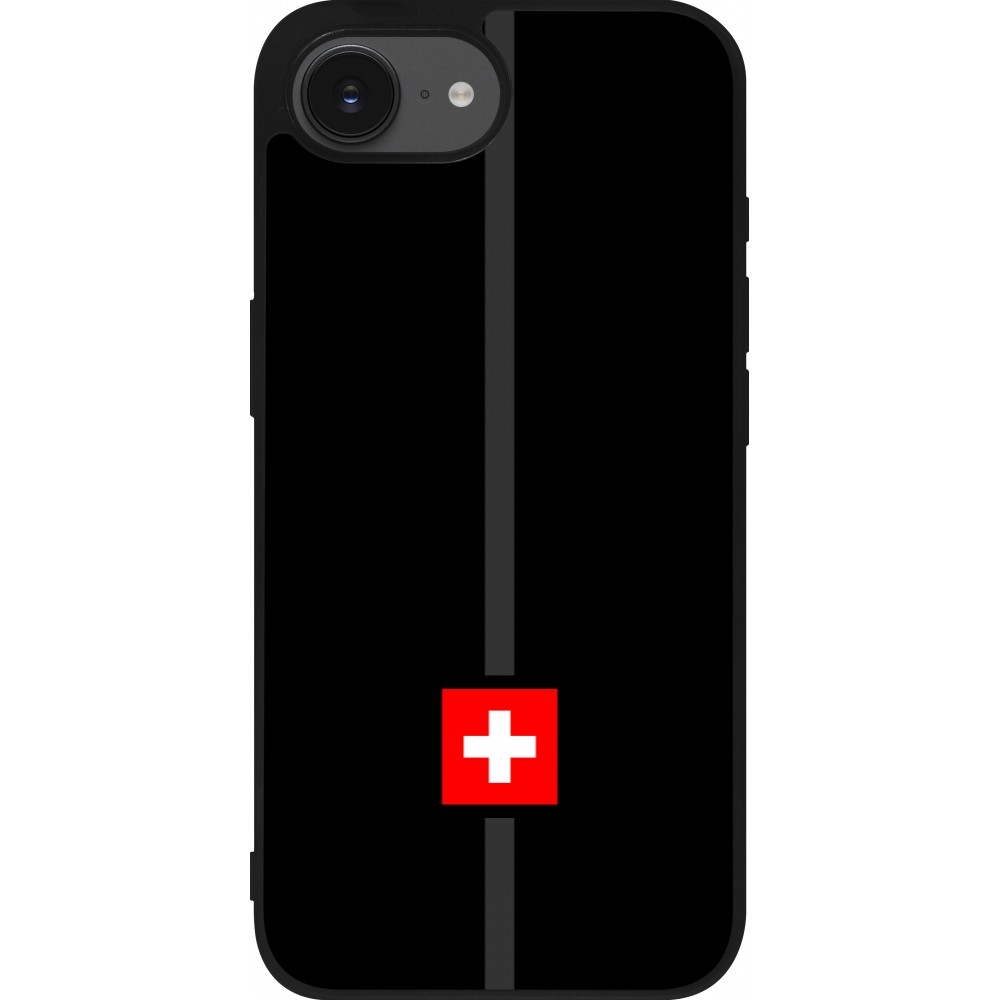 Coque iPhone 16e - Silicone rigide noir Canton CH noir