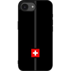 Coque iPhone 16e - Silicone rigide noir Canton CH noir