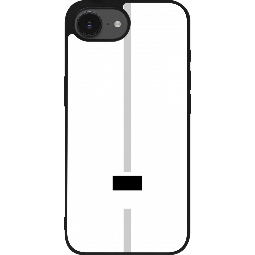 Coque iPhone 16e - Silicone rigide noir Canton FR blanc