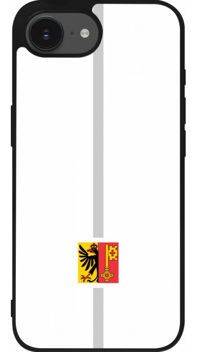 Coque iPhone 16e - Silicone rigide noir Canton GE blanc