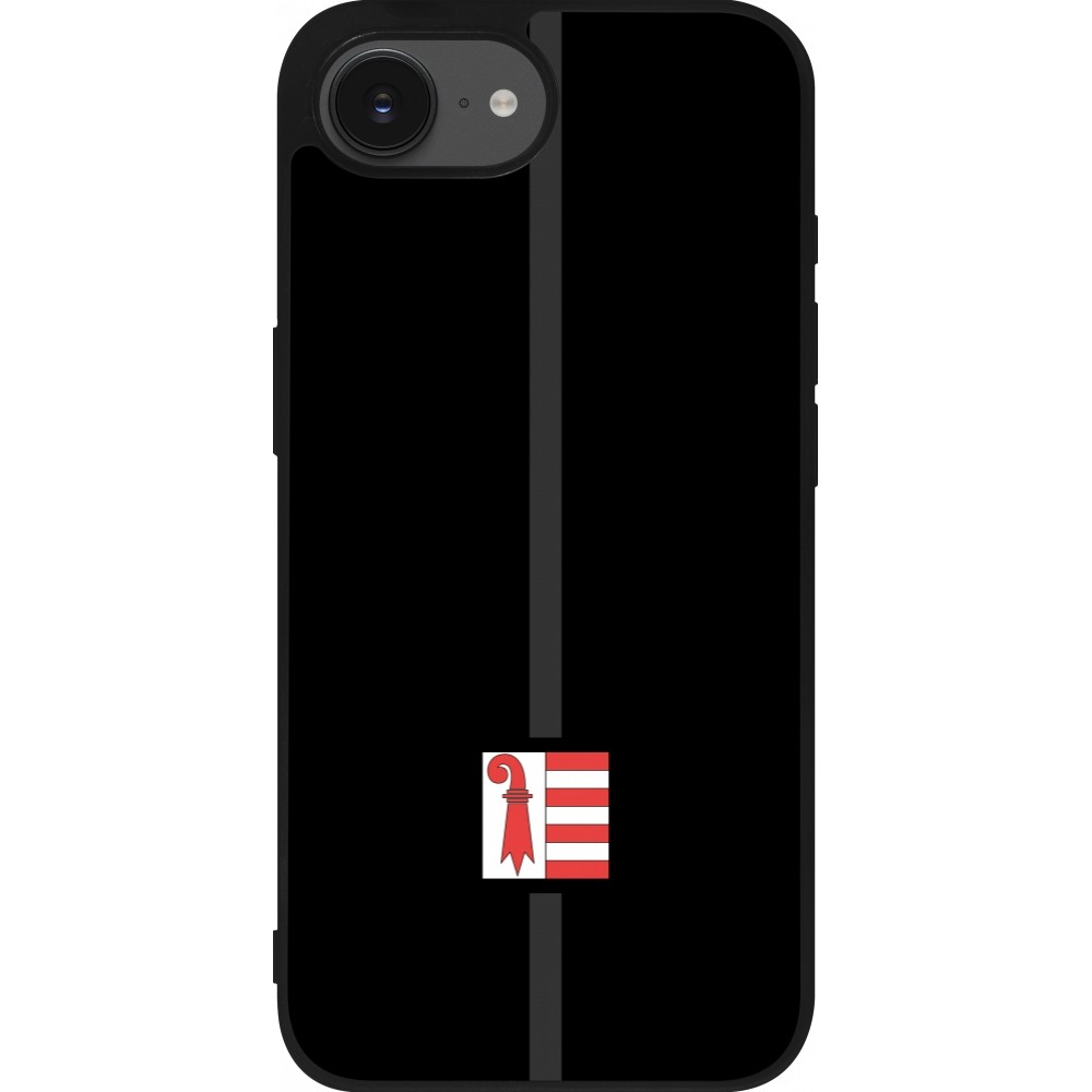 Coque iPhone 16e - Silicone rigide noir Canton JU noir