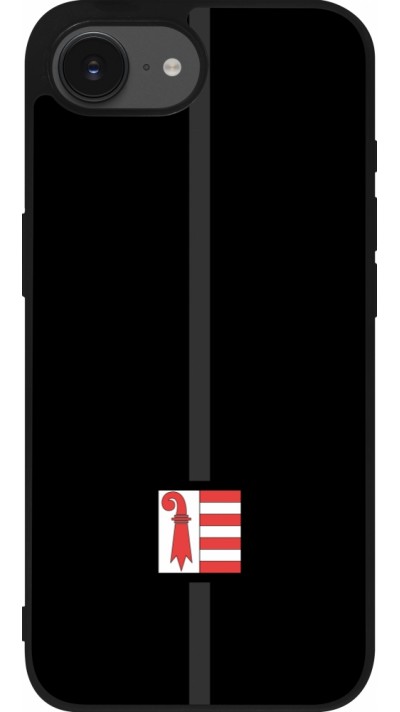 Coque iPhone 16e - Silicone rigide noir Canton JU noir