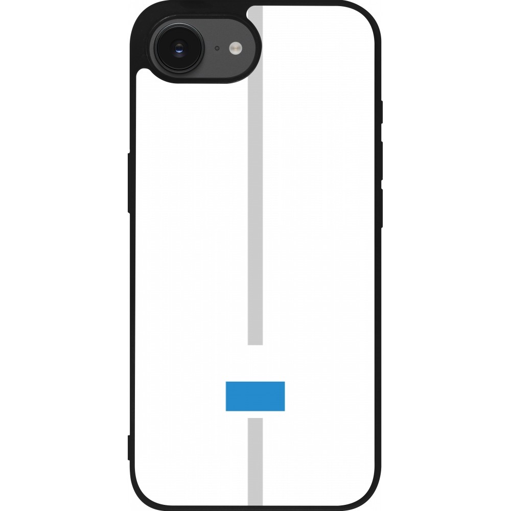 Coque iPhone 16e - Silicone rigide noir Canton LU blanc