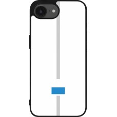 Coque iPhone 16e - Silicone rigide noir Canton LU blanc