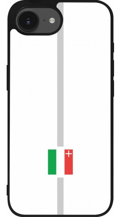 Coque iPhone 16e - Silicone rigide noir Canton NE blanc