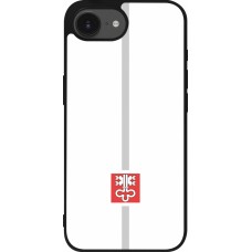 Coque iPhone 16e - Silicone rigide noir Canton NW blanc