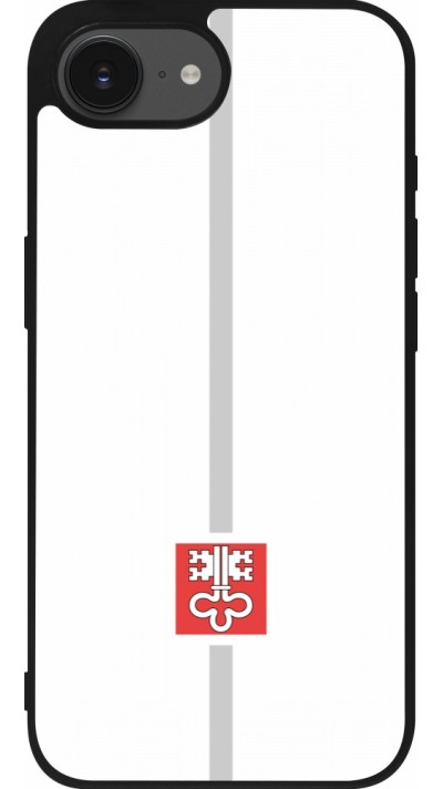 Coque iPhone 16e - Silicone rigide noir Canton NW blanc