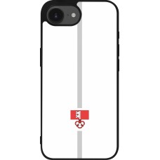Coque iPhone 16e - Silicone rigide noir Canton OW blanc