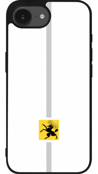 Coque iPhone 16e - Silicone rigide noir Canton SH blanc