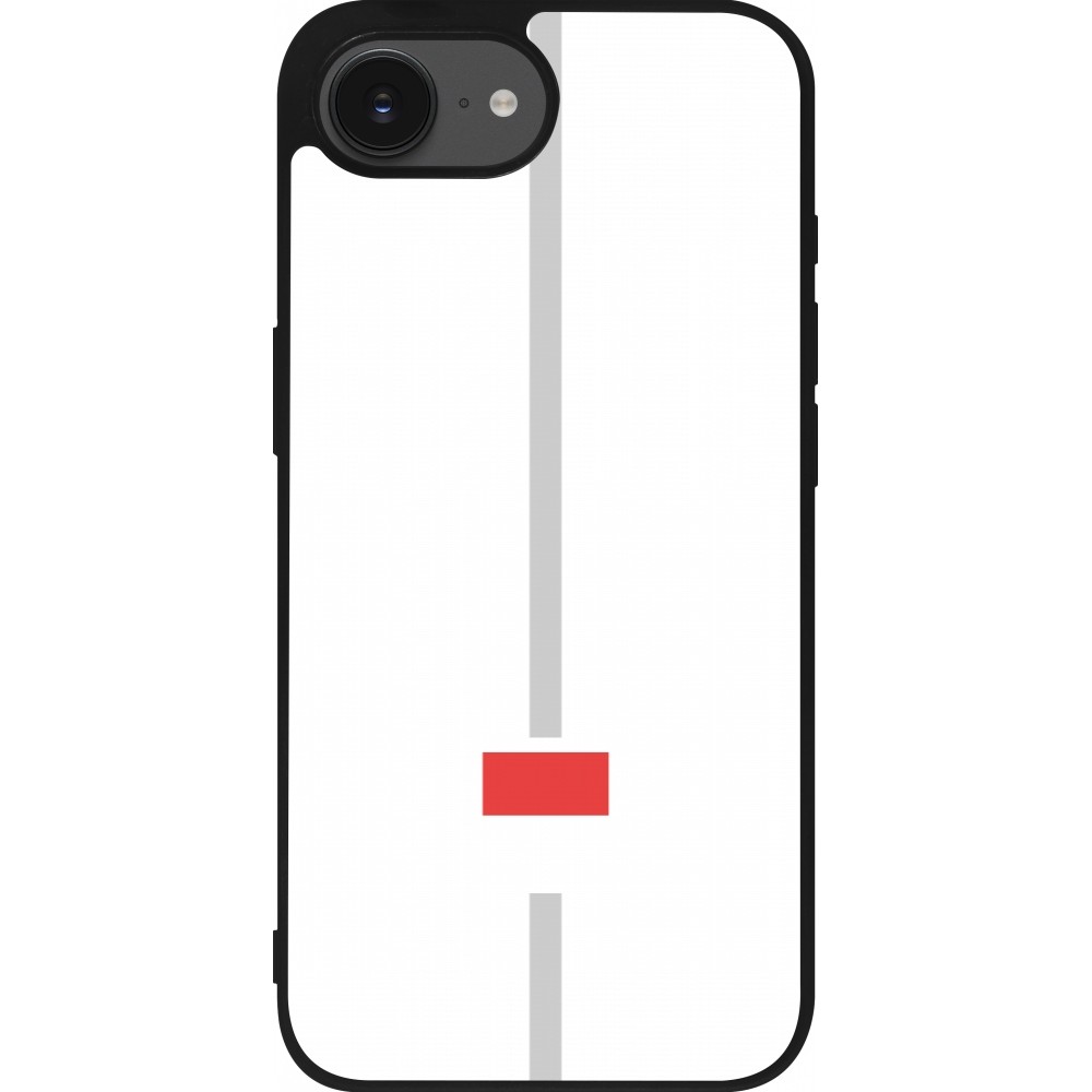Coque iPhone 16e - Silicone rigide noir Canton SO blanc