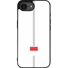 Coque iPhone 16e - Silicone rigide noir Canton SO blanc