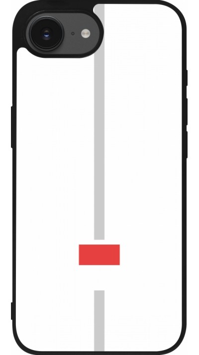 Coque iPhone 16e - Silicone rigide noir Canton SO blanc