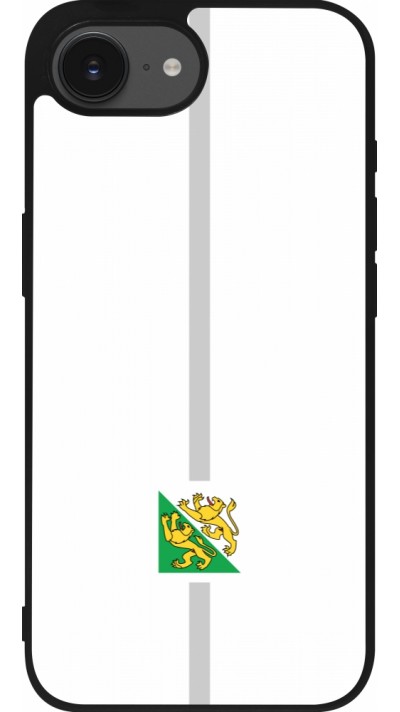 Coque iPhone 16e - Silicone rigide noir Canton TG blanc