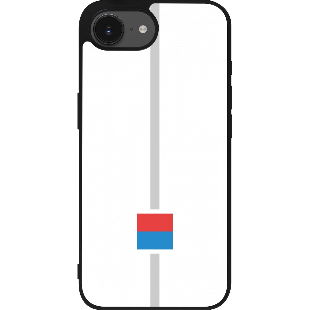 Coque iPhone 16e - Silicone rigide noir Canton TI blanc