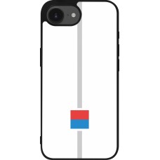 Coque iPhone 16e - Silicone rigide noir Canton TI blanc