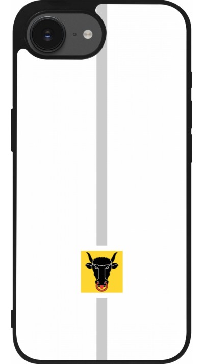 Coque iPhone 16e - Silicone rigide noir Canton UR blanc