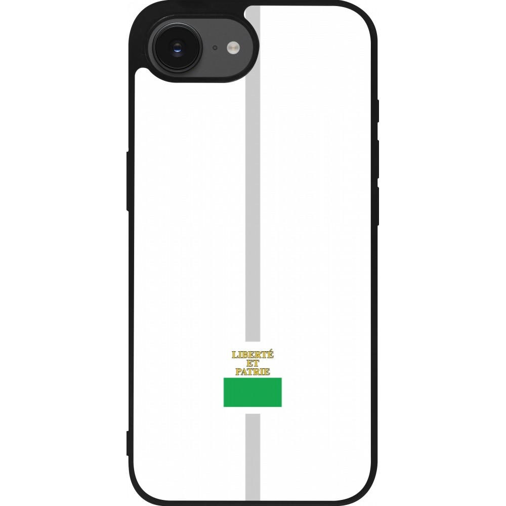 Coque iPhone 16e - Silicone rigide noir Canton VD blanc