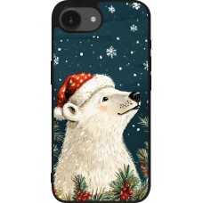 Coque iPhone 16e - Silicone rigide noir Christmas 25 Bear