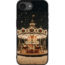Coque iPhone 16e - Silicone rigide noir Christmas 25 Carousel