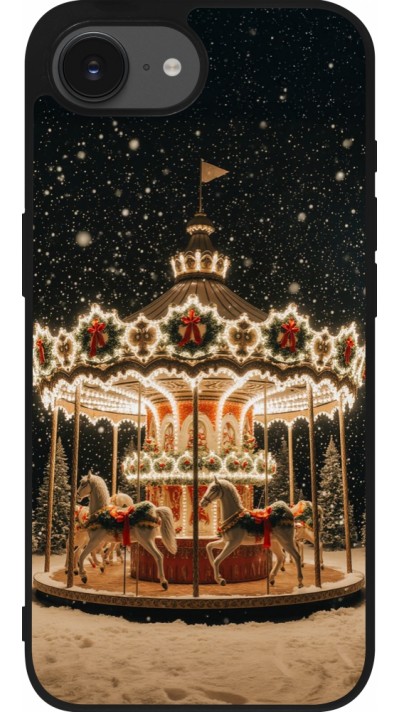 iPhone 16e Case Hülle - Silikon schwarz Christmas 25 Carousel