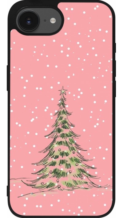 iPhone 16e Case Hülle - Silikon schwarz Christmas 25 Pink Tree