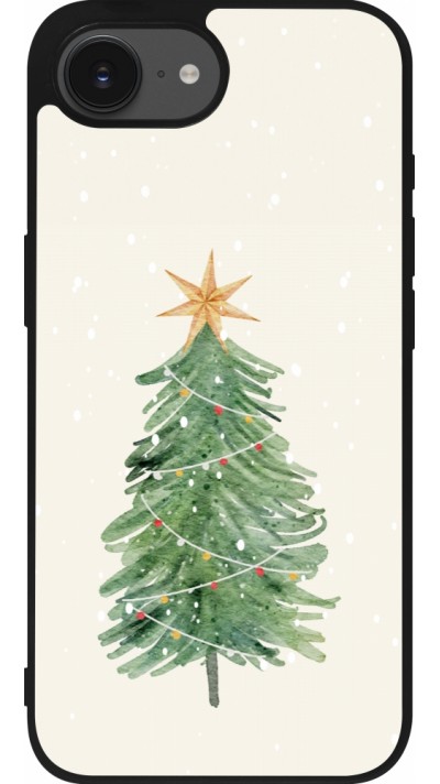 Coque iPhone 16e - Silicone rigide noir Christmas 25 Sketch Tree