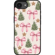 Coque iPhone 16e - Silicone rigide noir Christmas 25 Vintage Ribbons