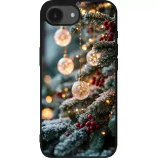 Coque iPhone 17e / 16e - Silicone rigide noir Christmas 25 Xmas Decorated Tree