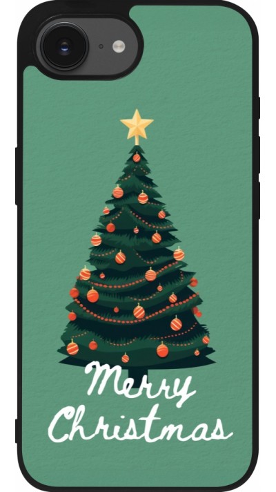 Coque iPhone 16e - Silicone rigide noir Christmas 25 Xmas Tree