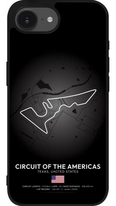 Coque iPhone 17e / 16e - Silicone rigide noir F1 Track 2025 United States