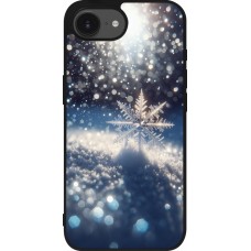Coque iPhone 17e / 16e - Silicone rigide noir Flocon Solaire Éclat