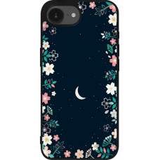 Coque iPhone 17e / 16e - Silicone rigide noir Flowers space