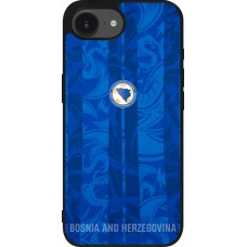Coque iPhone 17e / 16e - Silicone rigide noir Maillot de football Bosnie-Herzégovine 2026 personnalisable