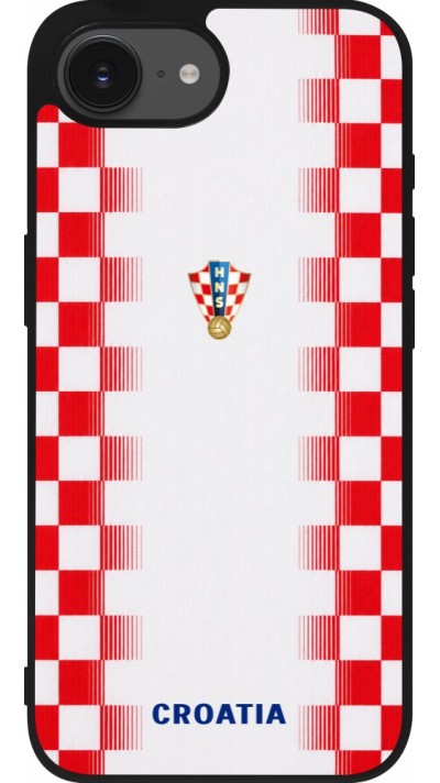 iPhone 17e / 16e Case Hülle - Silikon schwarz Kroatien 2026 personalisierbares Fussballtrikot