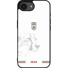 Coque iPhone 17e / 16e - Silicone rigide noir Maillot de football Iran 2026 personnalisable