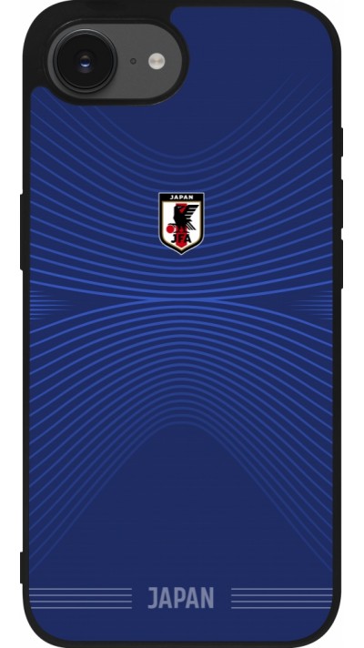 Coque iPhone 17e / 16e - Silicone rigide noir Maillot de football Japon 2026 personnalisable