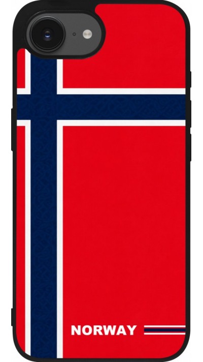 iPhone 17e / 16e Case Hülle - Silikon schwarz Norwegen 2026 personalisierbares Fussballtrikot