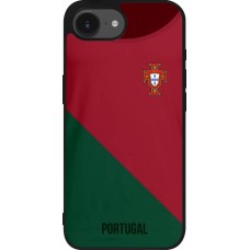 Coque iPhone 17e / 16e - Silicone rigide noir Maillot de football Portugal 2022