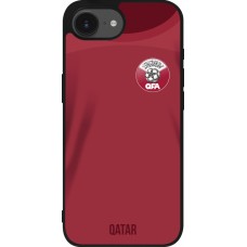 iPhone 16e Case Hülle - Silikon schwarz Katar 2022 personalisierbares Fussballtrikot