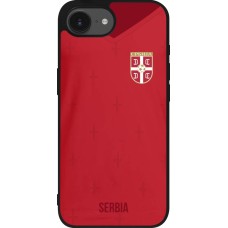 iPhone 16e Case Hülle - Silikon schwarz Serbien 2022 personalisierbares Fussballtrikot