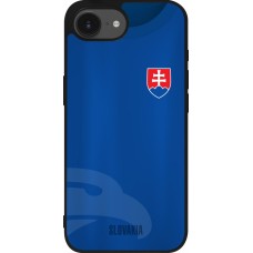 Coque iPhone 17e / 16e - Silicone rigide noir Maillot de football Slovaquie