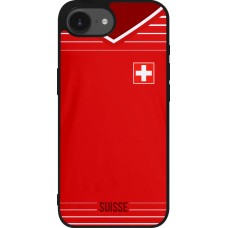Coque iPhone 17e / 16e - Silicone rigide noir Football shirt Switzerland 2022