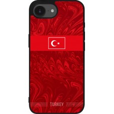 Coque iPhone 17e / 16e - Silicone rigide noir Maillot de football Turquie 2026 personnalisable