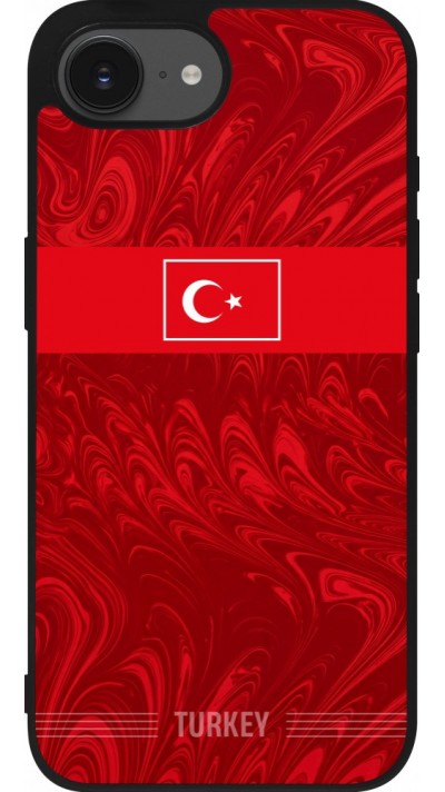 Coque iPhone 17e / 16e - Silicone rigide noir Maillot de football Turquie 2026 personnalisable