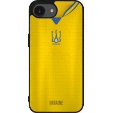 iPhone 16e Case Hülle - Silikon schwarz Fussballtrikot Ukraine