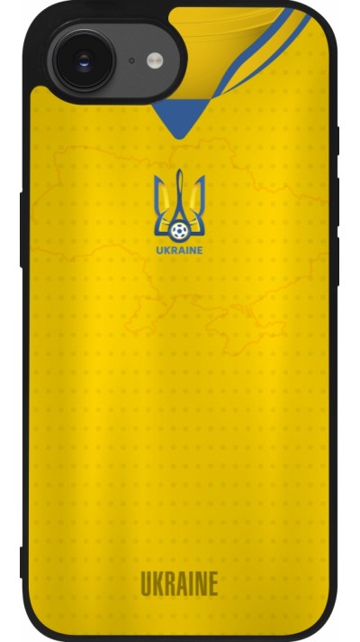 Coque iPhone 17e / 16e - Silicone rigide noir Maillot de football Ukraine
