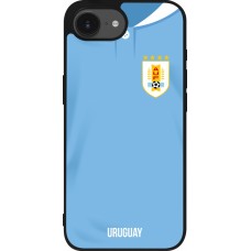 iPhone 16e Case Hülle - Silikon schwarz Uruguay 2022 personalisierbares Fussballtrikot