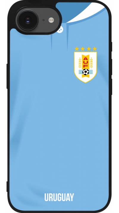 iPhone 16e Case Hülle - Silikon schwarz Uruguay 2022 personalisierbares Fussballtrikot