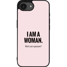 Coque iPhone 17e / 16e - Silicone rigide noir I am a woman
